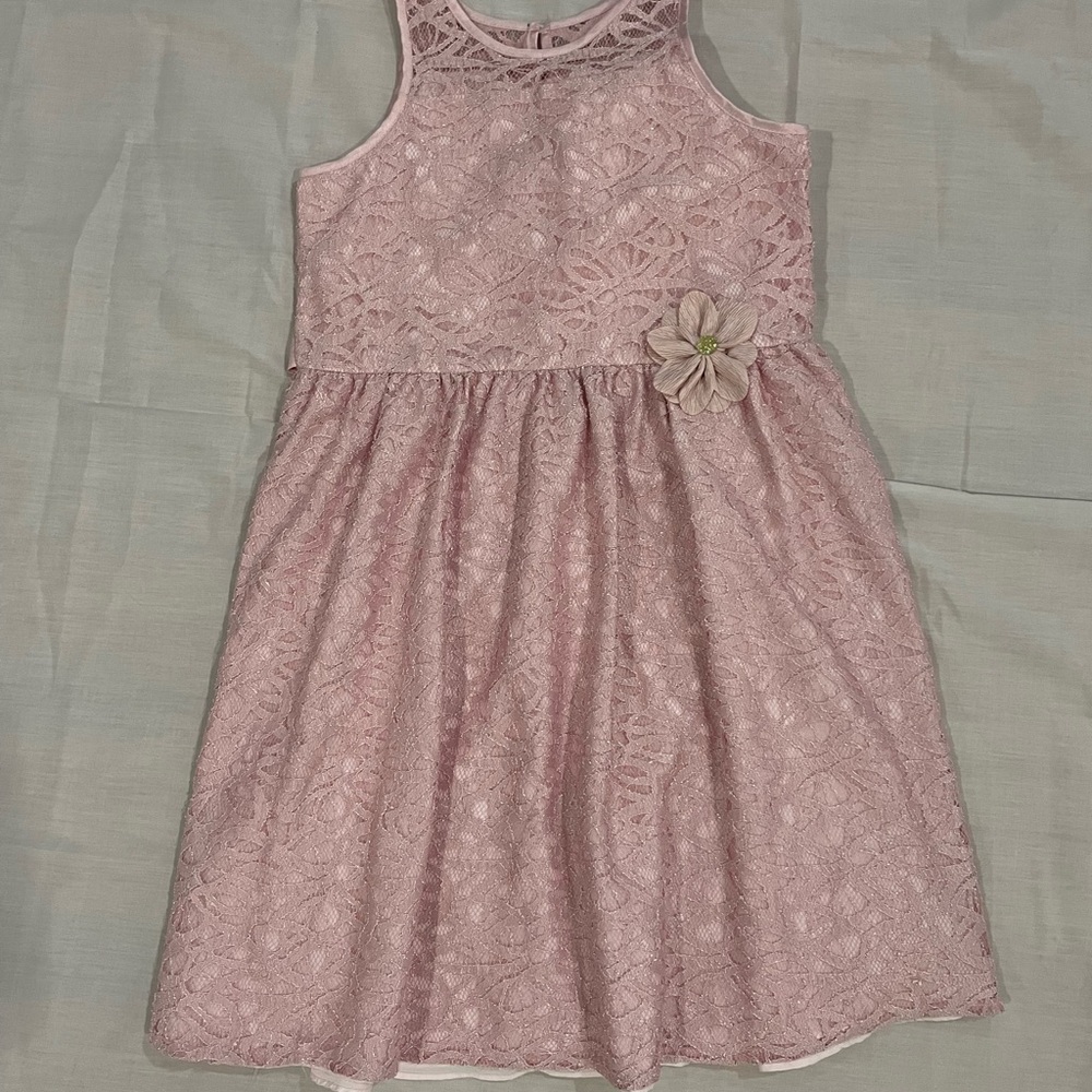 Elegant Pink Lace Kids Dress